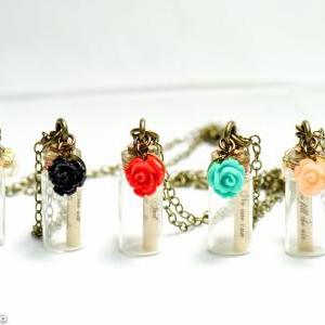 Bridesmaid Jewelry,message In A Bottle Necklaces..