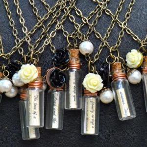 Bridesmaid Jewelry,message In A Bottle Necklaces..
